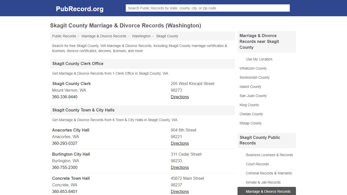 Free Skagit County Marriage & Divorce Records (Washington ...